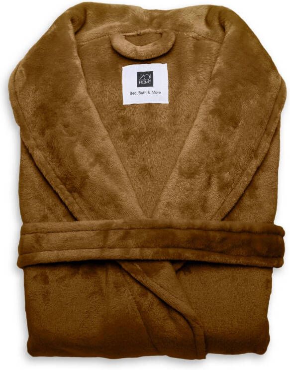 Zo!Home Zo Home Flanel Fleece Badjas Cara cognac brown M