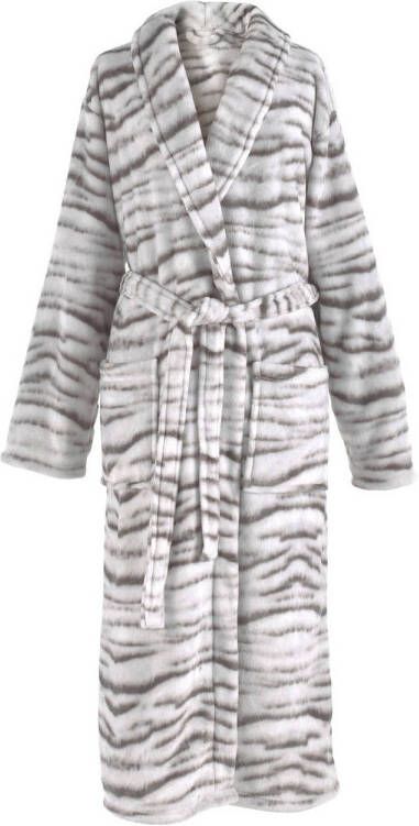 Zo!Home Zo Home Flanel Fleece Badjas Siberian White Tiger grey S