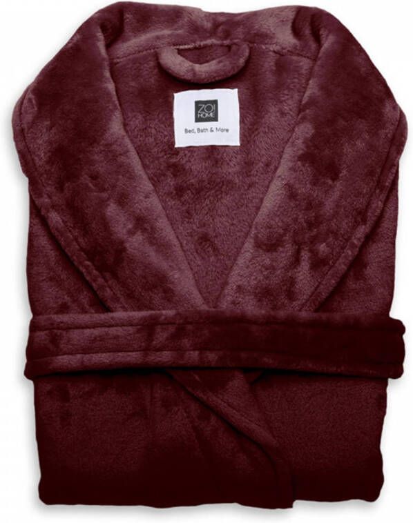 Zo!Home Zo Home Flanel Fleece Badjas Cara bordeaux red XL - Foto 1