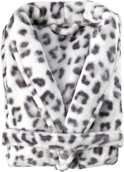 ZoHome Zo Home Flanel Fleece Badjas Snow Leopard grey XL