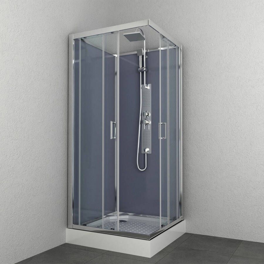 Allibert Douchecabine Everest Vierkant 90x90x225cm Helder Glas Nano Coating Mengkraan met Handdouche