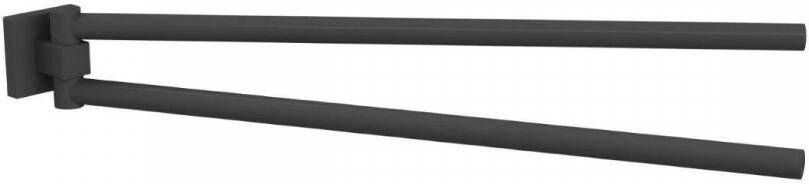 Allibert Loft Game Handdoekhouder 47x6.5x4cm dubbel draaibaar mat zwart 823852