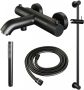 Brauer Black Carving Badkraan opbouw glijstang 2 functies 2 carving knoppen 2 carving knoppen handdouche Staaf 1 stand mat zwart 5-S-085-1 - Thumbnail 2