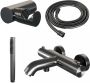 Brauer Gunmetal Edition opbouw baddouche thermostaatkraan SET 04 met wandhouder en 3-standen handdouche en doucheslang gunmetal geborsteld PVD - Thumbnail 3