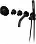 Brauer Black Edition Badkraan Inbouw douchegarnituur 20cm uitloop met inbouwdeel 3 gladde knoppen handdouche rond 3 standen mat zwart 5-S-023 - Thumbnail 5