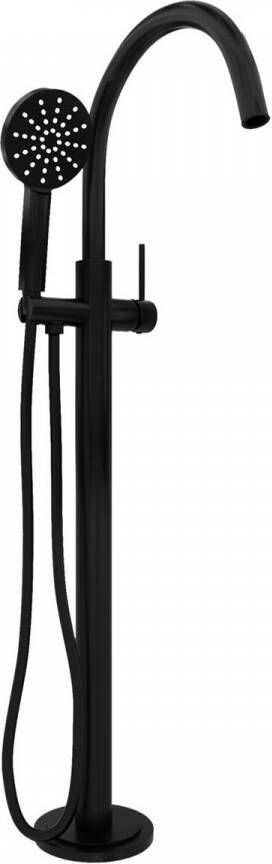 Brauer Black Edition Staande Badkraan handdouche rond 3 standen 2 gladde knoppen PVD mat zwart 5-S-042-2 - Foto 2