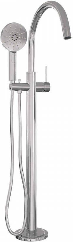 Brauer Badkraan Vrijstaand Chrome Carving Set 02 Mengkraan Rond Glans Chroom 1 Greeps met Handdouche 3 Standen - Foto 3