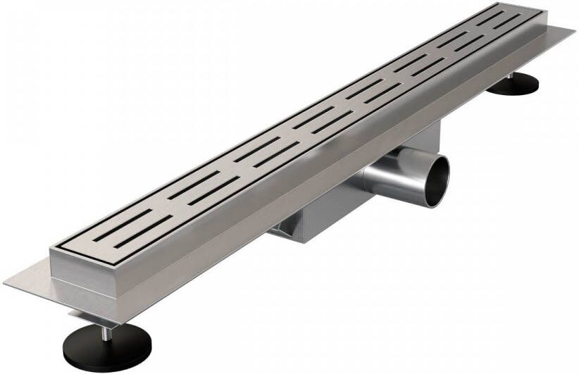 Brauer Douchegoot Small 60x5 cm RVS Vloerflens Inclusief Kunststof Sifon Verstelbare Poten - Foto 2