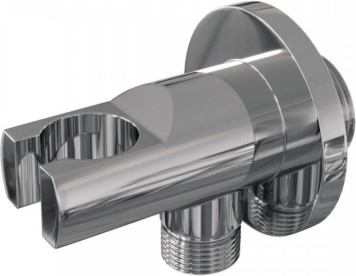 Brauer kranen Brauer V Line Round wandaansluitbocht met rozet messing 3mm chroom