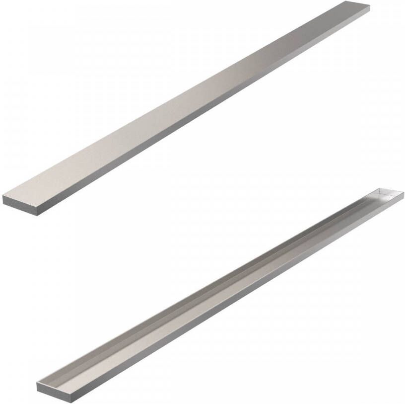 Brauer Tegelinlegrooster Chrome Edition Omkeerbaar tbv Douchegoot STD W PS 120x7 cm Inclusief Afstandhouders - Foto 2