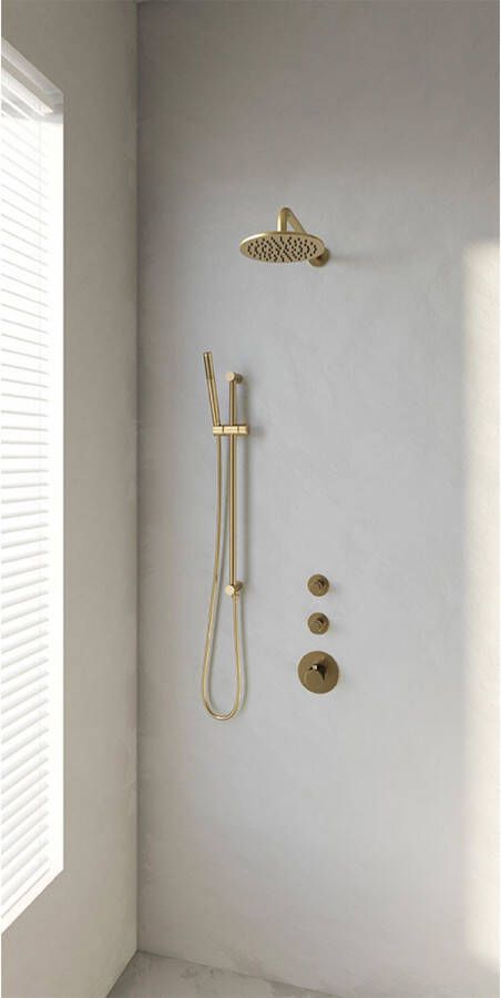 Brauer Gold Edition Thermostatische Inbouw Regendouche Set 24 30cm Douchekop met Plafondarm 3-Standen Handdouche Doucheslang Geïntegreerde Glijstang Goud Geborsteld PVD - Foto 3