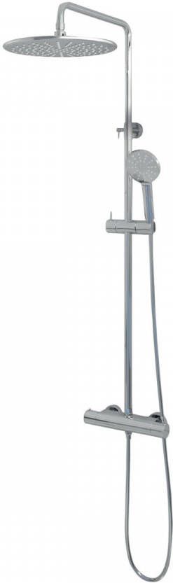 Brauer Regendoucheset Chrome Edition Opbouw Rond Glans Chroom 30cm Thermostaatkraan Glijstang en Handdouche 3 Standen