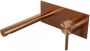 Brauer Copper Carving Wastafelmengkraan inbouw rechte uitloop links hendel lang smal carving- model A 1 PVD geborsteld koper 5-GK-004-S6-65 - Thumbnail 3
