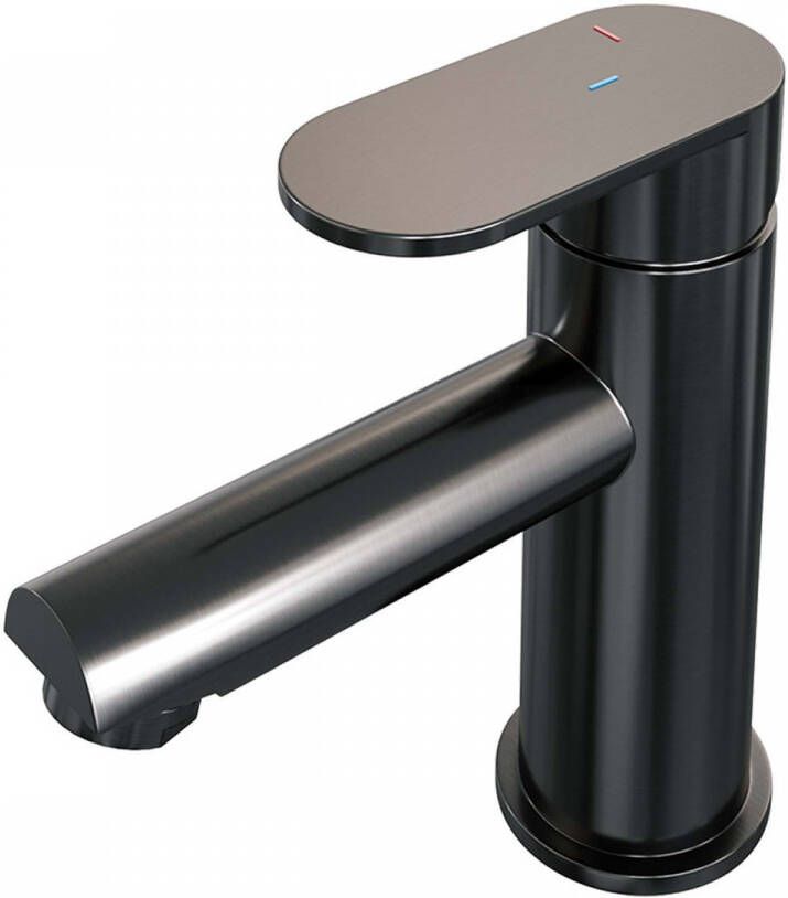 Brauer Wastafelmengkraan Gunmetal Edition Coldstart Opbouw Laag Platte Hendel Geborsteld Gunmetal PVD - Foto 2