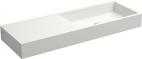 Clou Fontein Mini Wash Me 56x19x6cm Mineraal Marmer Glans Wit (Met Voorbewerkt Kraangat Links) - Foto 2