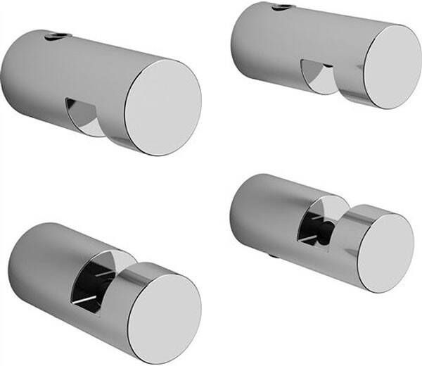 Clou Spiegelklemmen Hold Me Set 4 Rond 1.5x3.5x1.5cm Chroom - Foto 3