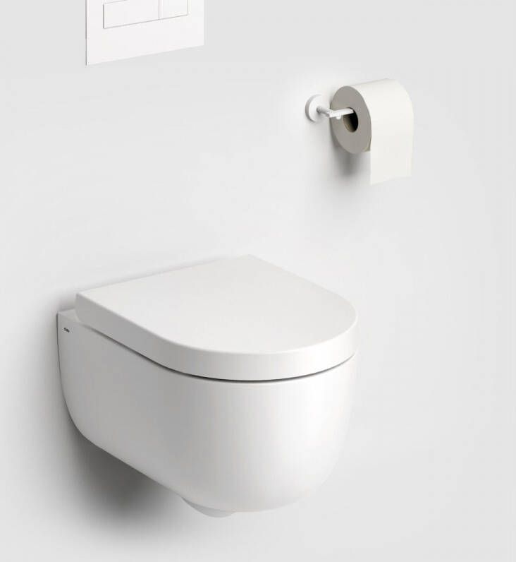 Clou Toiletpot Hangend Hammock 49x36.8x37.5cm Wandcloset Keramiek Diepspoel Mat Wit met Softclose Toiletbril