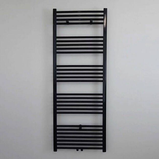 Creavit Designradiator Nile Gobi 180x50cm 1275 Watt Mat Zwart Middenonderaansluiting