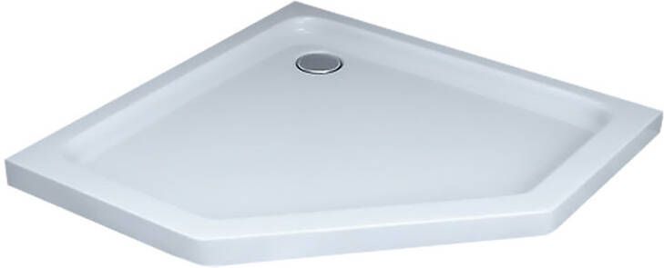 Diamond Line Douchebak Smooth Laag Vijfhoek 90x90x5cm SMC Wit