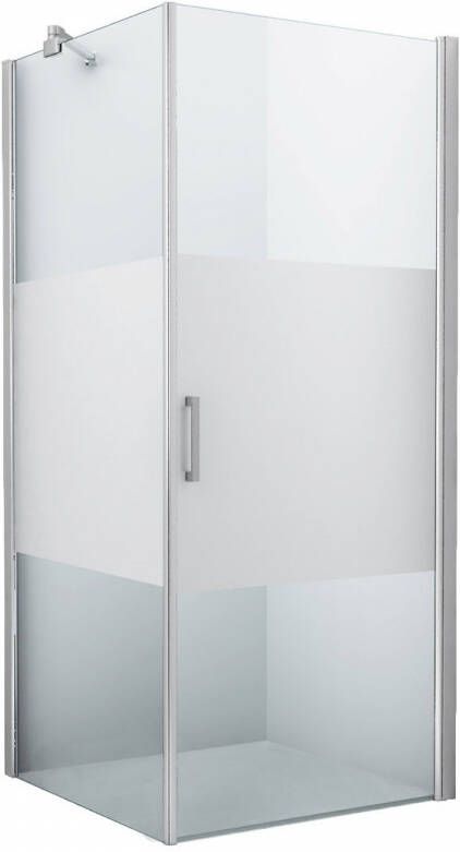 Diamond Line Douchecabine 80x80 Azura Glazen Douchecabine Draaideur 8mm Helder Mat Glas Vierkant