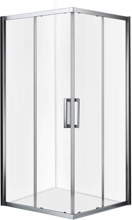 Diamond Line Douchecabine Enza 80x80cm Schuifdeur Hoekinstap Vierkant Chroom