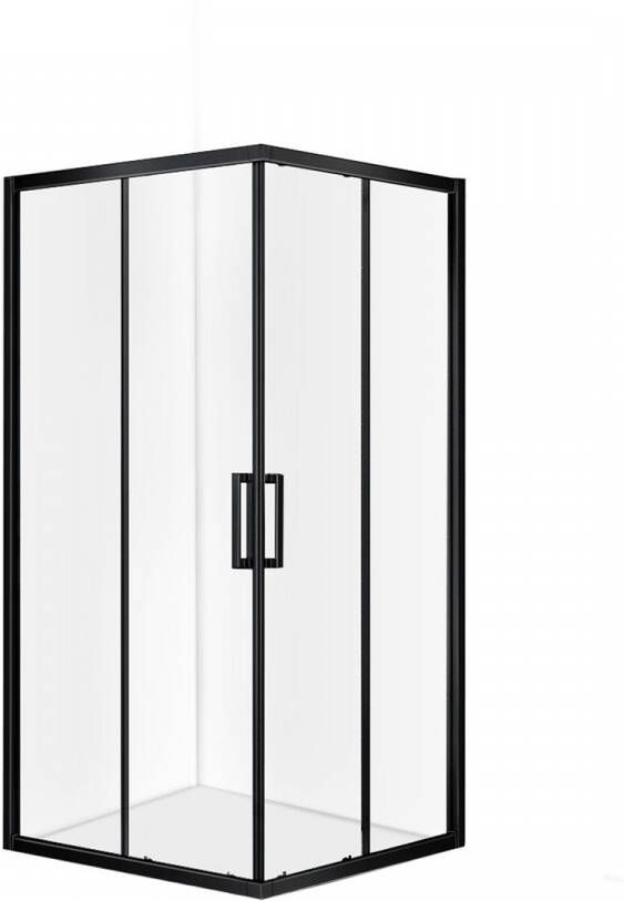 Diamond Line Douchecabine Enza 80x80cm Schuifdeur Hoekinstap Vierkant Mat Zwart