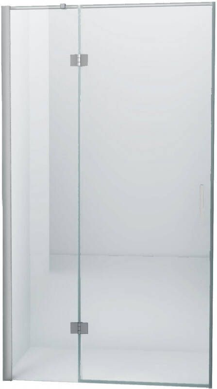 Diamond Line Douchedeur Nisdeur Draaideur met Vaste Wand 140(60-80)x200cm Antikalk Helder Glas Chroom Profiel 8mm Veiligheidsglas Easy Clean
