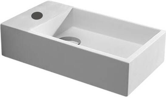 Diamond Line Fontein Toilet Toiletmeubel Wc Solid Surface Mat Wit Links 40x22 cm