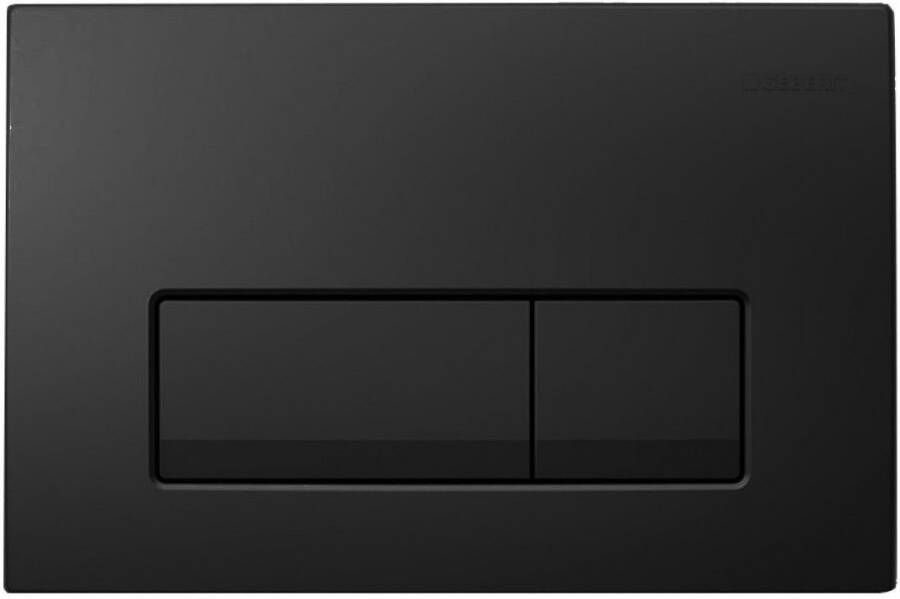 Saniclass bedieningplaat met dualflush frontbediening voor Geberit UP100 inbouwreservoir 24.6x16.4cm mat zwart GEB115105111ZWART