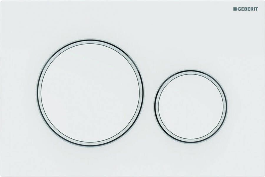 Geberit sigma20 bedieningplaat 2-toets spoeling frontbediening voor toilet 24.6x16.4cm wit matwit 115882111