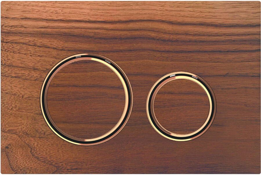 Geberit Sigma21 bedieningplaat 2-toets spoeling frontbediening voor toilet 24.6x16.4cm rood goud amerikaans noten 115650JX1
