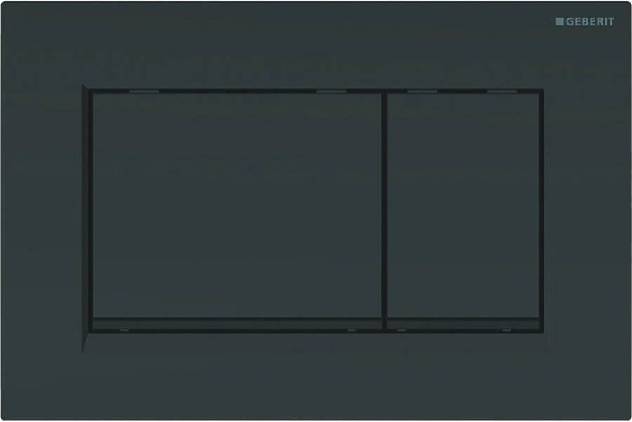 Geberit Sigma30 bedieningplaat 2-toets spoeling frontbediening voor toilet 24.6x16.4cm glans zwart met matzwarte designstrook 115.883.DW.1 - Foto 2
