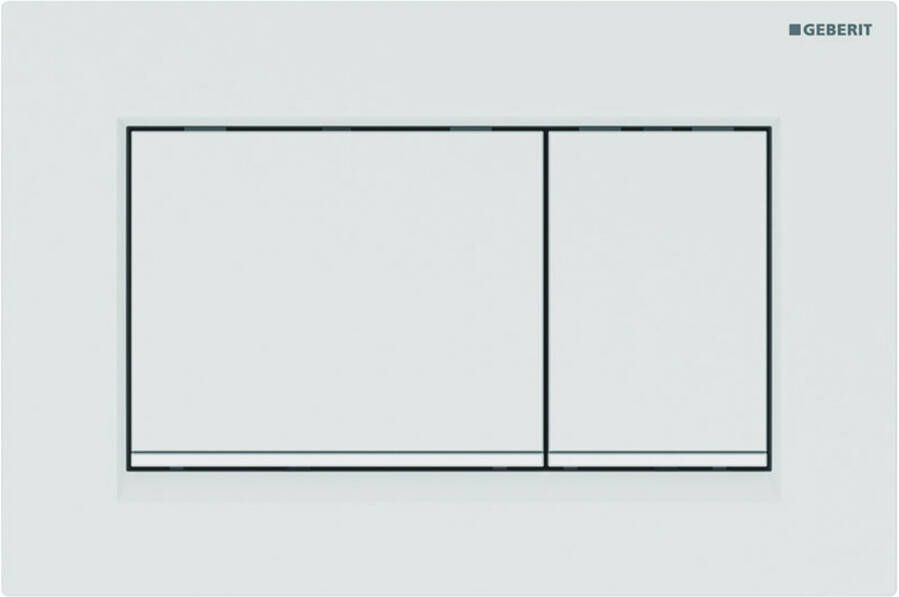 Geberit Sigma30 bedieningplaat 2-toets spoeling frontbediening voor toilet 24.6x16.4cm wit mat met witte strook 115.883.01.1