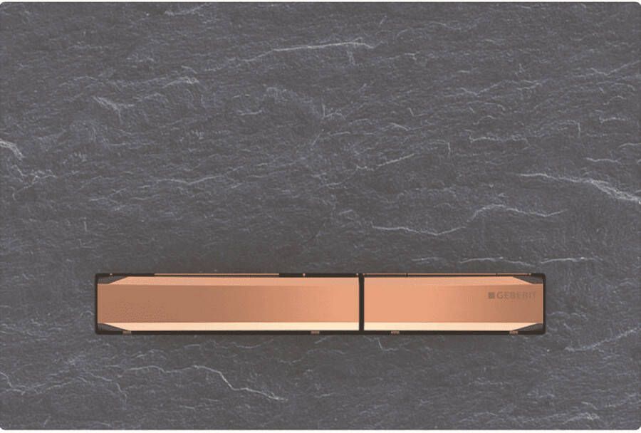 Geberit Sigma50 bedieningplaat 2-toets spoeling frontbediening voor toilet 24.6x16.4cm rood goud mustang leisteen 115670JM2