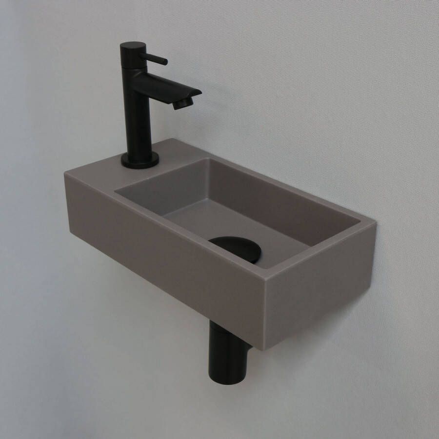 INK Versus fonteinpack inclusief quartz fontein met afzetplateau l s fonte raan designsifon designplug en montageset 36x9x18 cm quartz beton