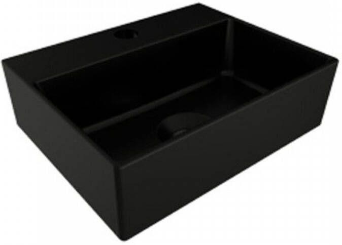 Aqua Splash Mini Fontein AQS Cloud 1 Kraangat 29x23 cm Zonder Overloop Mat Zwart