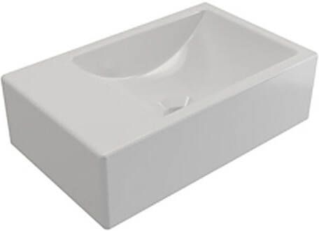 Plieger Fontein Houston 37x23x11cm Bak Rechts Fontein Links Zonder Kraangat Wit