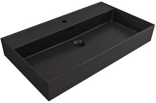 Plieger Wastafel Kansas 1 Kraangat met Overloop 80x46 6 cm (3 verschillende kleuren) - Foto 3