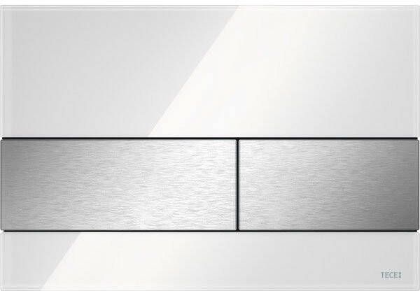 TECE Square bedieningsplaat glas wit toetsen geborsteld RVS anti-fingerprint