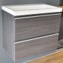 Wiesbaden Badkamermeubel Onderkast Luxa Hangend 60x50x35cm MDF Houtnerf Grijs Softclose Greeploos - Thumbnail 3