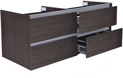 Wiesbaden Badkamermeubel Onderkast Vision Hangend 120x50x47cm MDF Houtnerf Grijs Softclose Greeploos - Foto 7