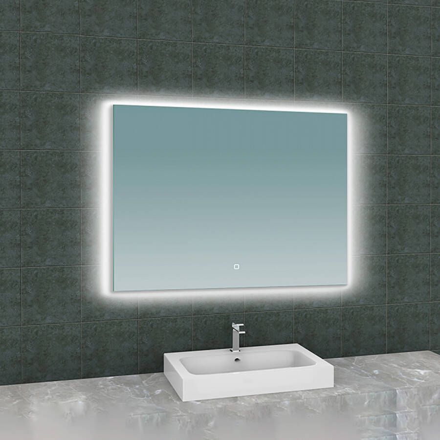 Wiesbaden Badkamerspiegel Soulspiegel Rechthoek 100x80cm Geintegreerde LED Verlichting Verwarming Anti Condens Lichtschakelaar Dimbaar - Foto 2