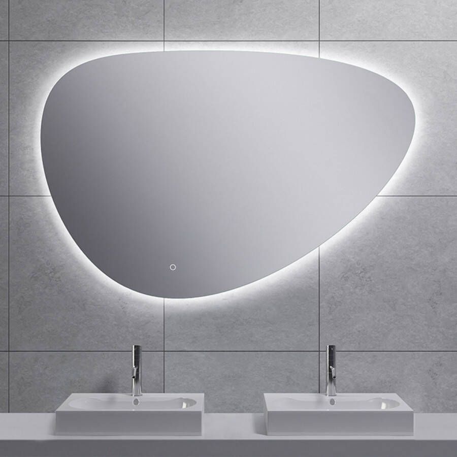 Wiesbaden Badkamerspiegel Uovo 140cm Geintegreerde LED Verlichting Verwarming Anti Condens Touch Schakelaar Dimbaar