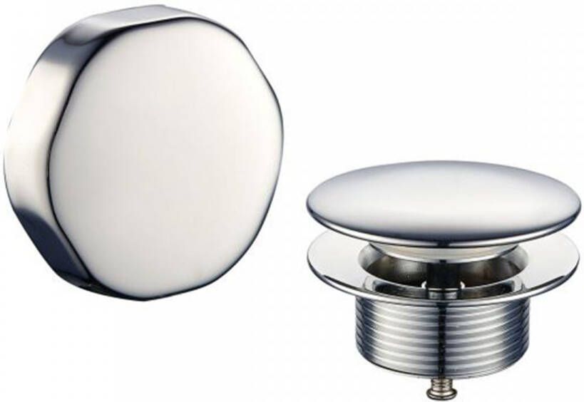 Wiesbaden Knop Plug Doblar | Incl.Waste voor badplug overloop combinatie | Chroom - Foto 2