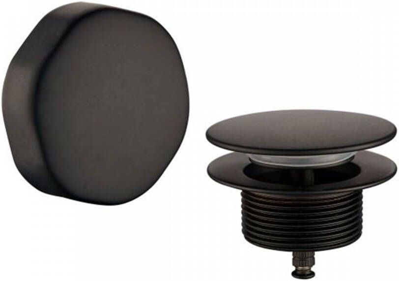 Wiesbaden Knop Plug Doblar | Incl.Waste voor badplug overloop combinatie | Zwart mat - Foto 2