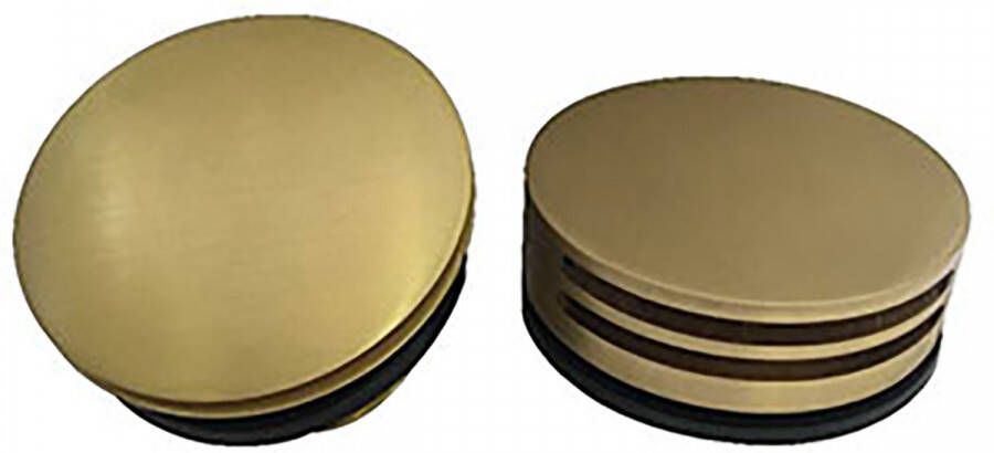 Wiesbaden Badafvoer Caral | Knop Plug | Excl.Waste voor badplug overloop combinatie | Geborsteld messing PVD - Foto 2