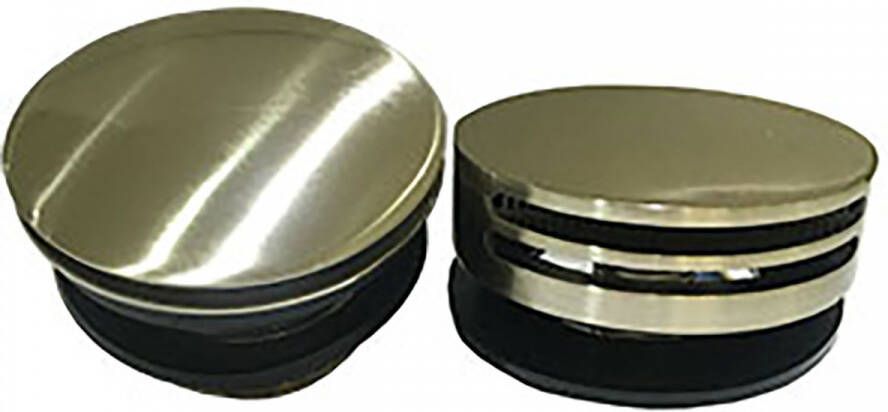 Wiesbaden Badafvoer Caral | Knop Plug | Excl.Waste voor badplug overloop combinatie | Geborsteld staal