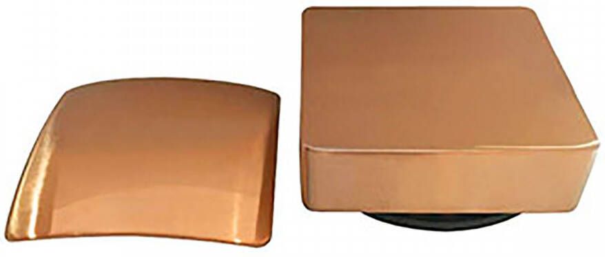 Wiesbaden Basic knop en waste voor bad overloop combinatie met vulfunctie vierkant geborsteld koper