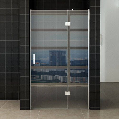 Wiesbaden Douchedeur Miami Nisdeur Draaideur met Vaste Wand 140(60-80)x200cm Antikalk Helder Glas Chroom Profiel 8mm Veiligheidsglas Easy Clean - Foto 9