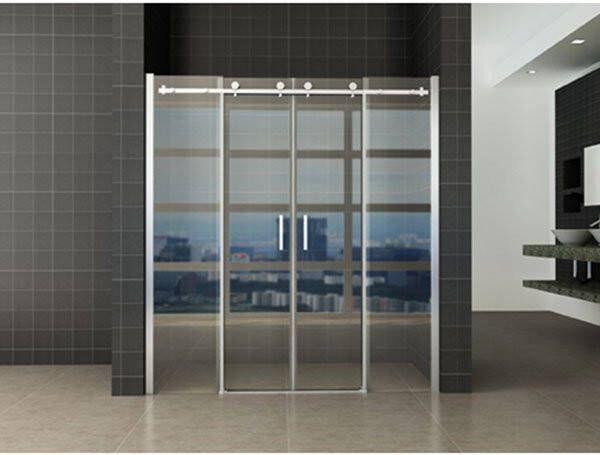 Wiesbaden Douchedeur Nisdeur Schuifdeur 180x200cm Antikalk Helder Glas Chroom Profiel 8mm Veiligheidsglas Easy Clean - Foto 4